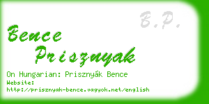 bence prisznyak business card