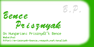bence prisznyak business card